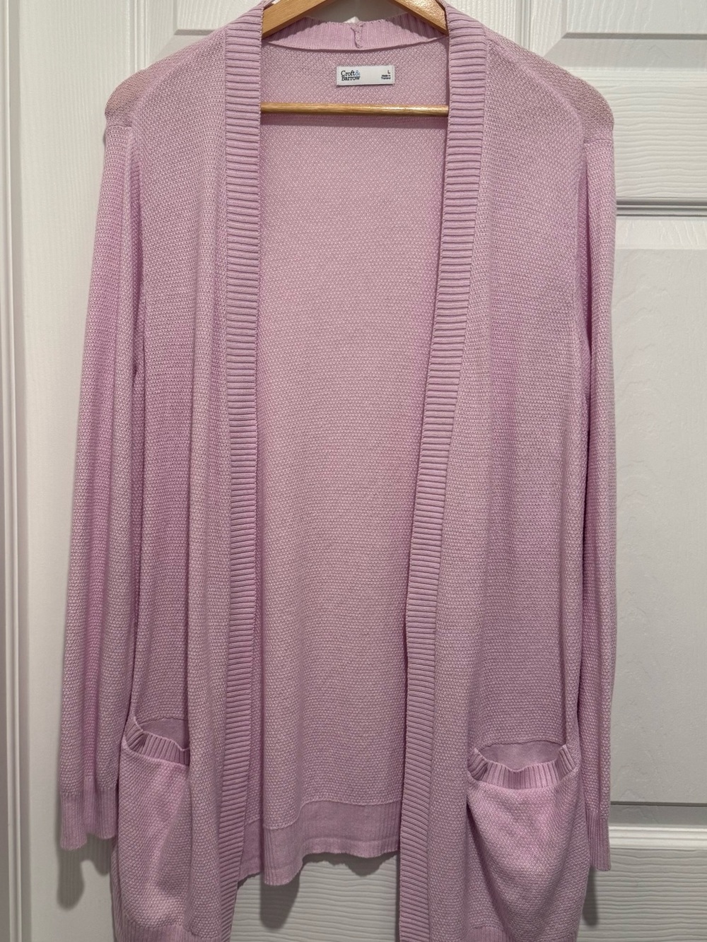 Croft & Barrow Dusty Pink Longline Cardigan L